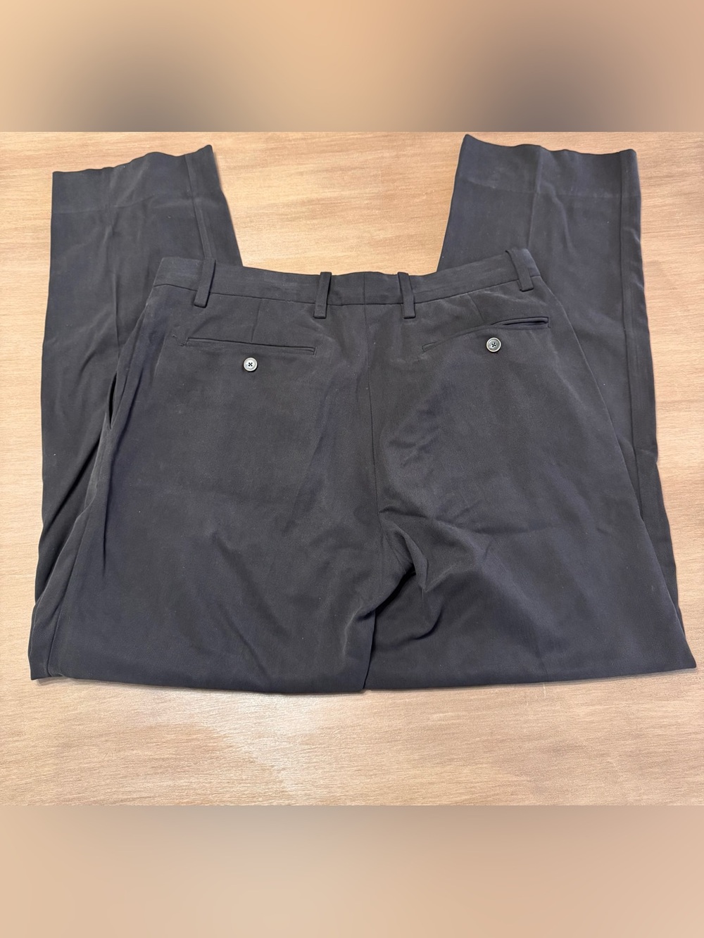 Tommy Bahama Pleated Silk/Cotton Casual Chino Pants. Black Herringbone. 34X32. - Picture 4 of 7